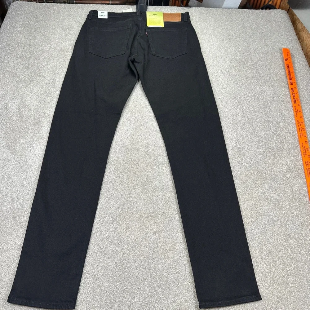 New Levis Mens 34x36 512 Slim Taper Jeans Black Flex Eco Performance